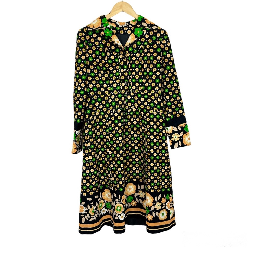 Vintage 70s Floral Long‎ Sleeve Maxi Dress Women’s Sz Medium